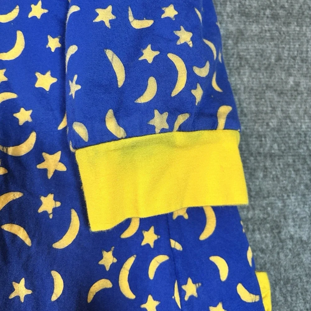 Star and Moon Bath Robes Lot of 2 One‎ Size Yellow Blue Galaxy Kids Sleepwear